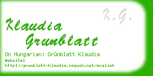 klaudia grunblatt business card